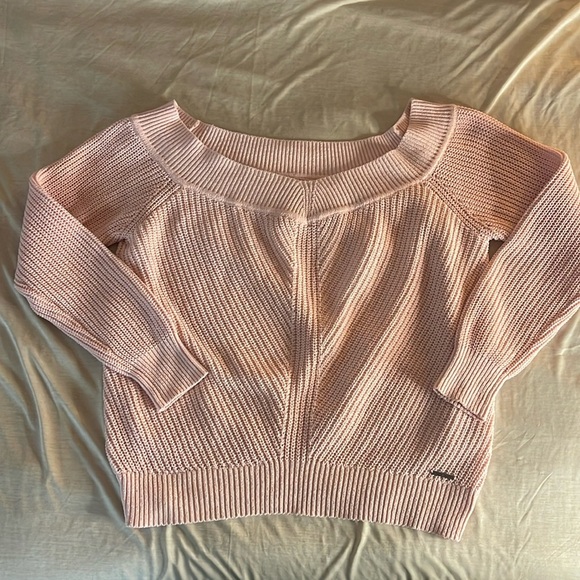 Abercrombie & Fitch off the shoulder chunky knit sweater - LG - Picture 1 of 3
